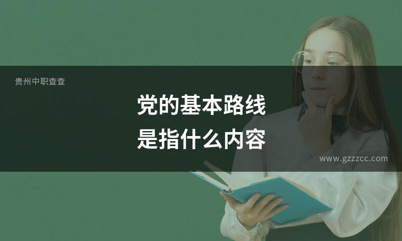 党的基本路线是指什么内容