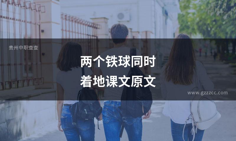 两个铁球同时着地课文原文