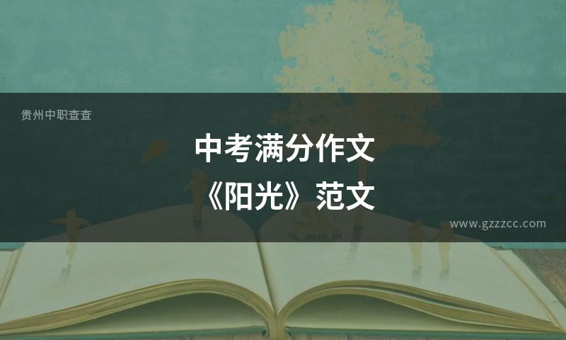 中考满分作文《阳光》范文