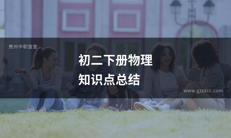 初二下册物理知识点总结
