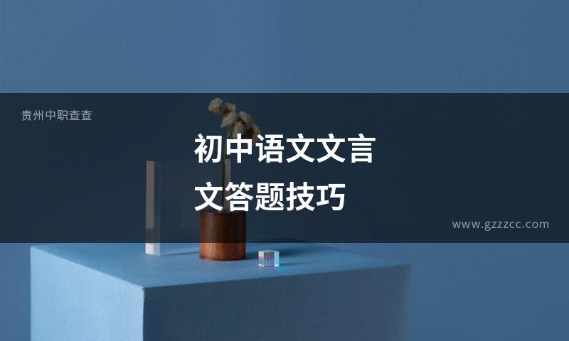 初中语文文言文答题技巧