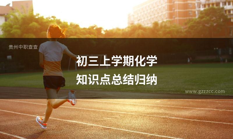 初三上学期化学知识点总结归纳