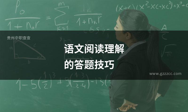 语文阅读理解的答题技巧