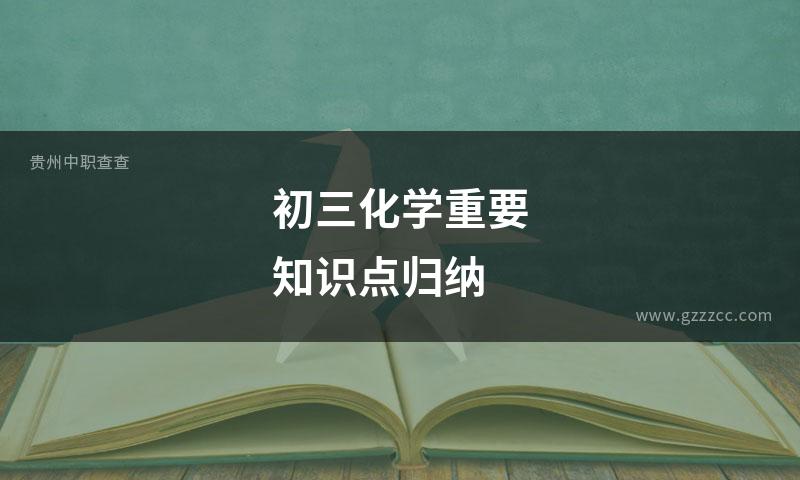 初三化学重要知识点归纳
