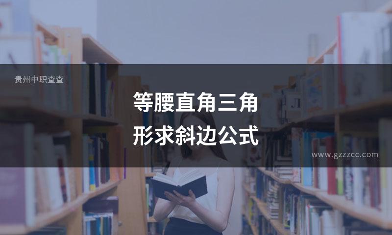 等腰直角三角形求斜边公式