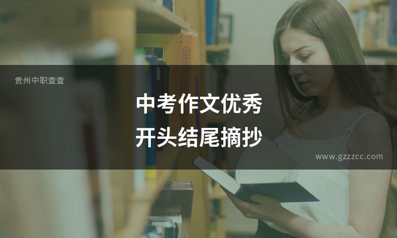 中考作文优秀开头结尾摘抄