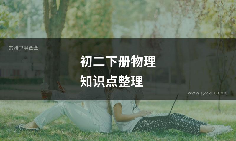 初二下册物理知识点整理