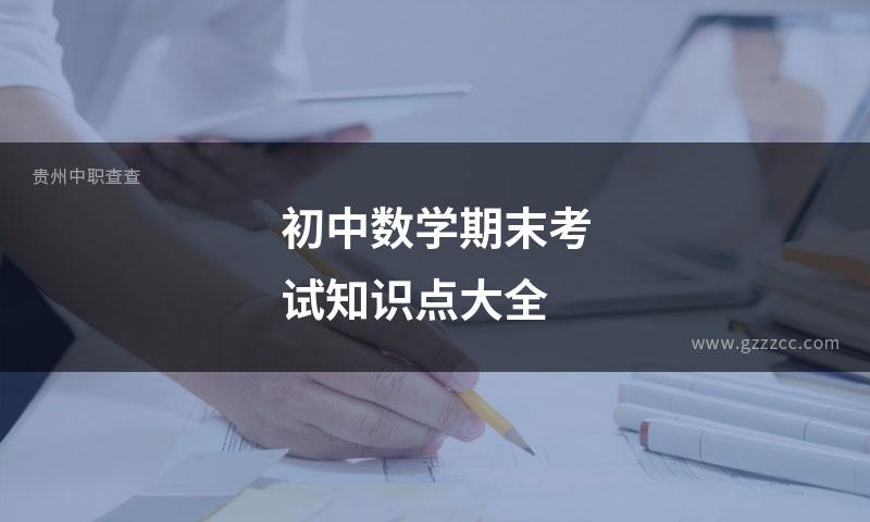 初中数学期末考试知识点大全