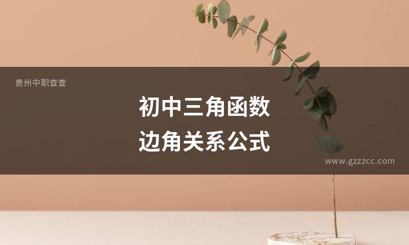 初中三角函数边角关系公式
