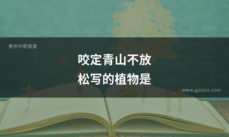 咬定青山不放松写的植物是