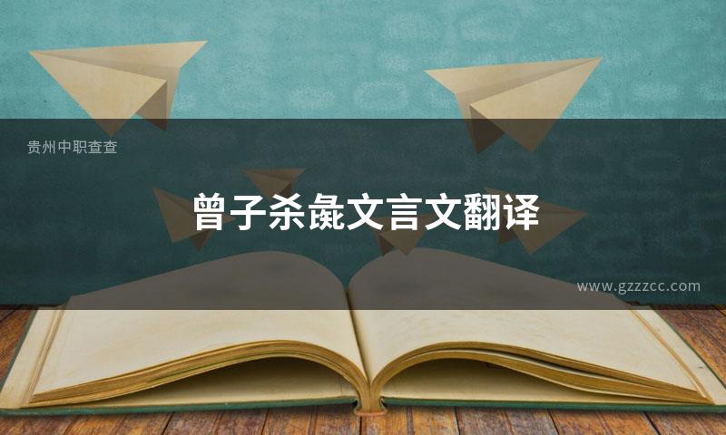 曾子杀彘文言文翻译