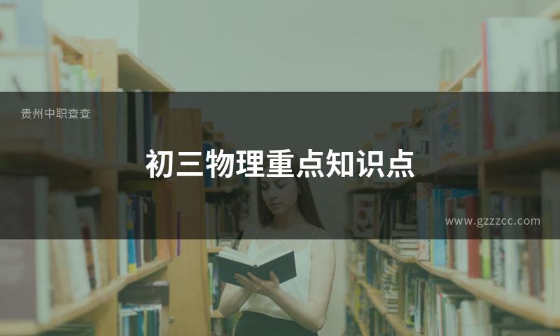 初三物理重点知识点