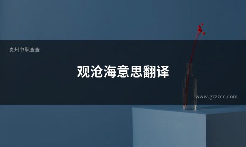 观沧海意思翻译