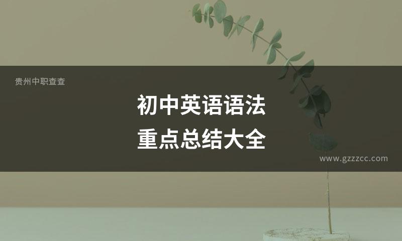 初中英语语法重点总结大全