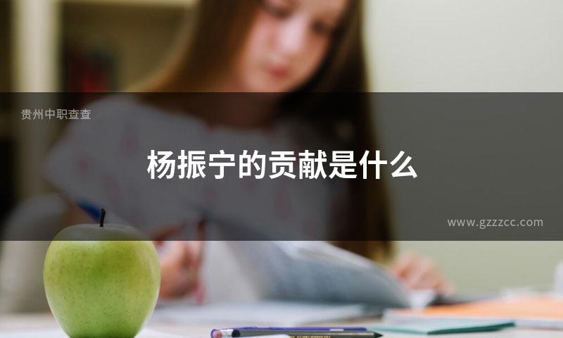 杨振宁的贡献是什么