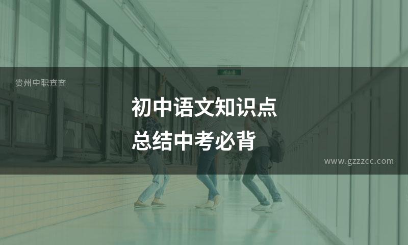 初中语文知识点总结中考必背